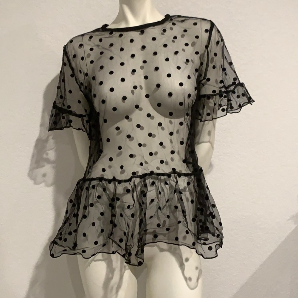 Xl mesh polka dot shirt from shein.